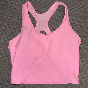Bubble gum pink racerback crop workout top size small removable padding